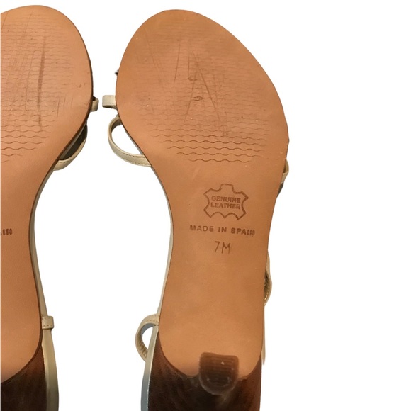 Tabolts cream kitten heel sandals size 7 - Picture 6 of 7